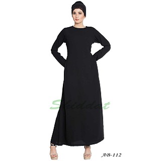 A-line inner abaya- Black